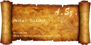 Antal Szidor névjegykártya